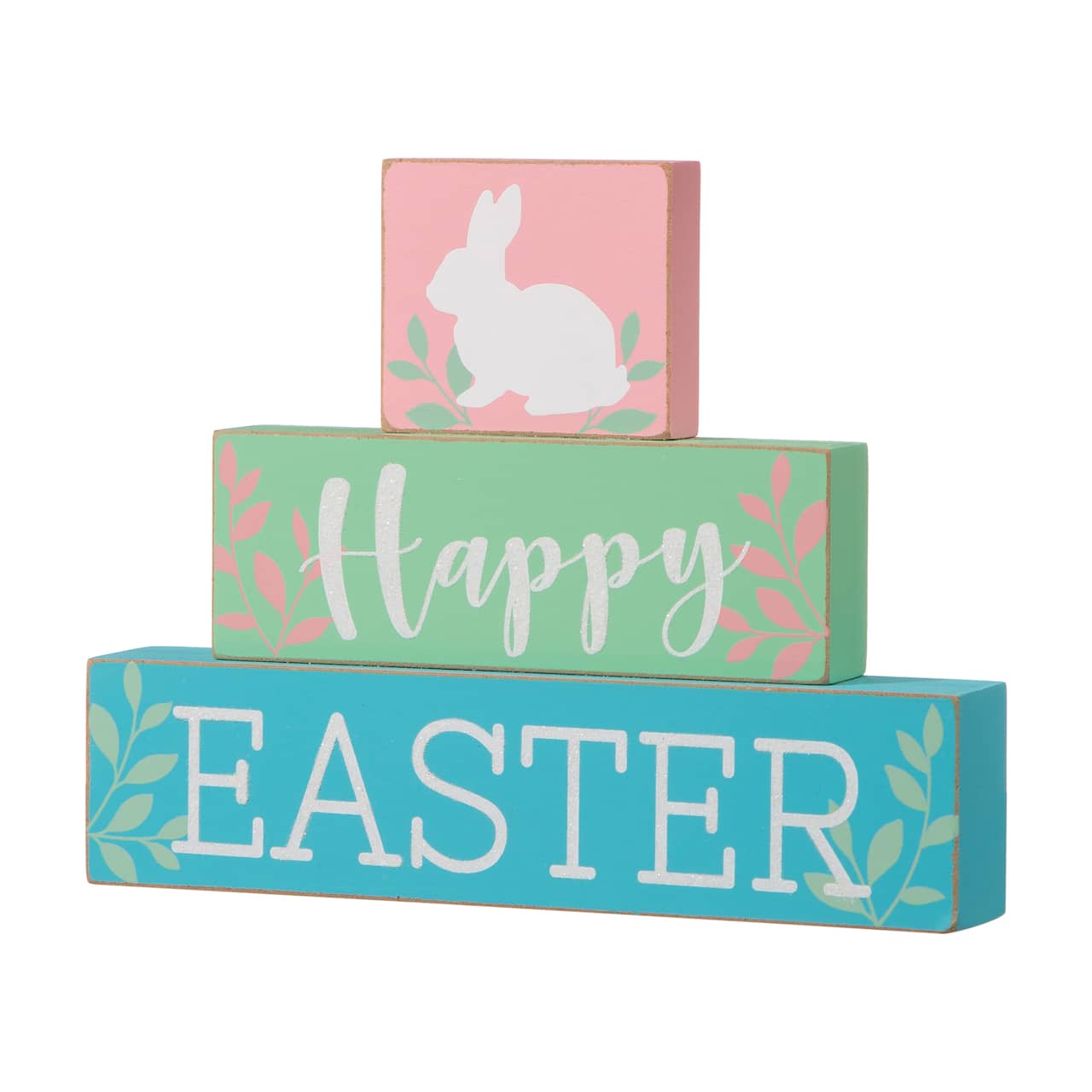 Glitzhome® 9.5" Wooden Easter Block Table Décor